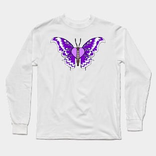 Butterfly purple & white Long Sleeve T-Shirt